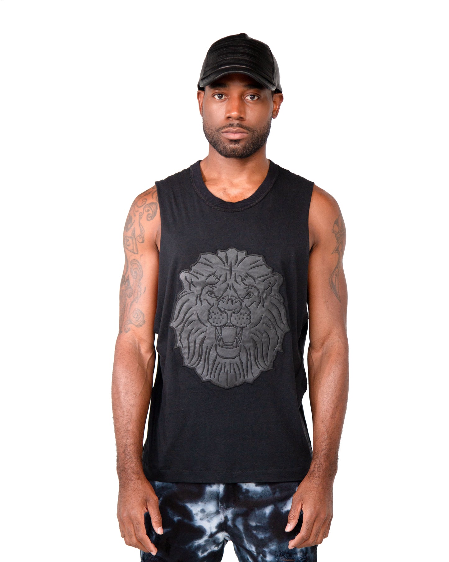 Embroidered Lamb Skin Lion Tee